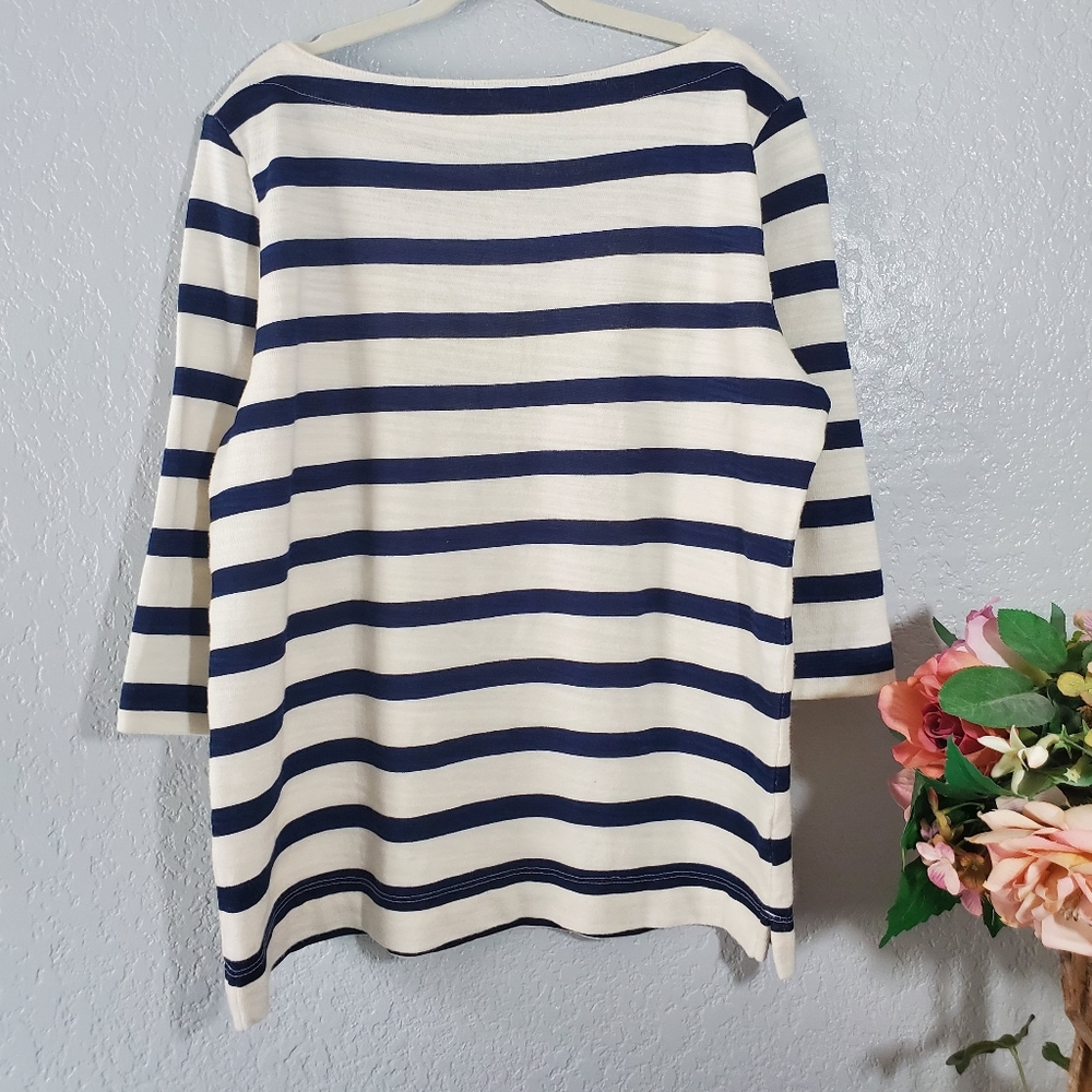 Loft striped blue and white top - Picture 3 of 7